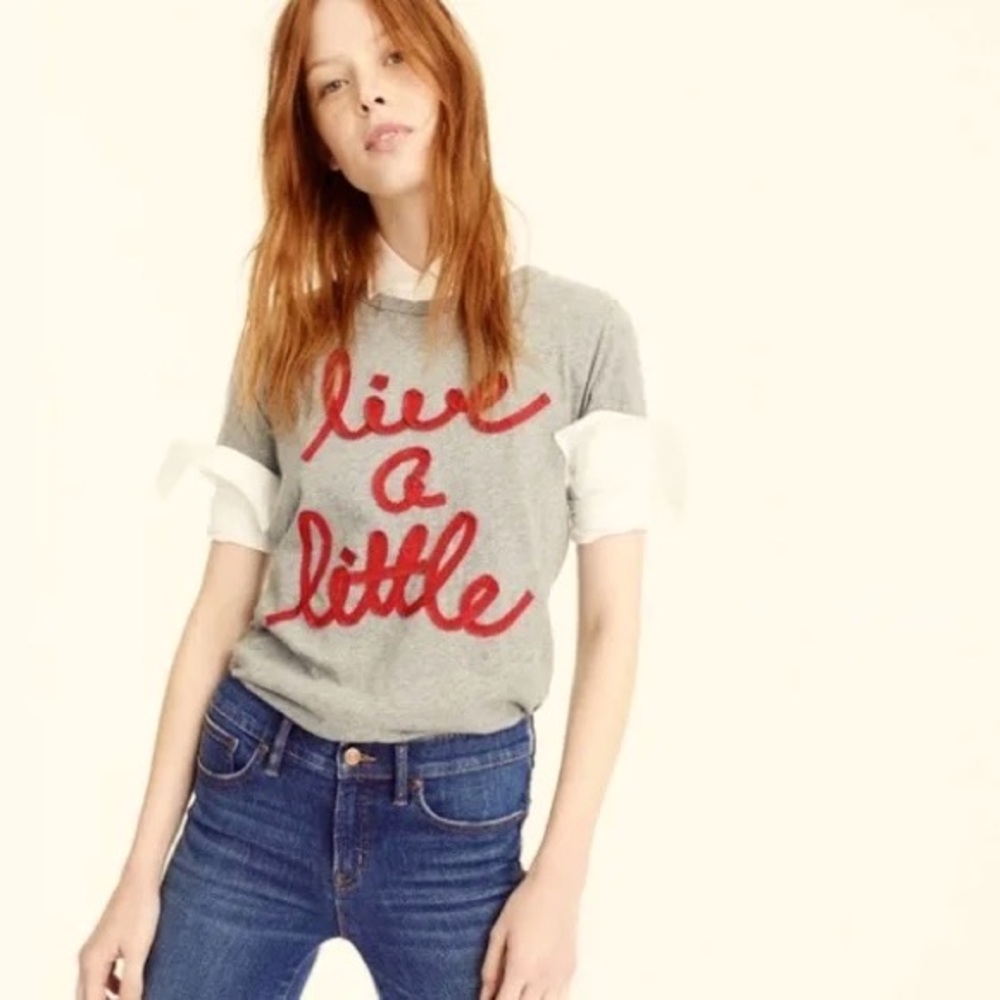 jcrew live a little tee nwt size XS